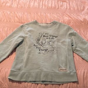 Winnie the Pooh and Piglet Light Blue Graphic Sweatshirt Cotton Life is Good